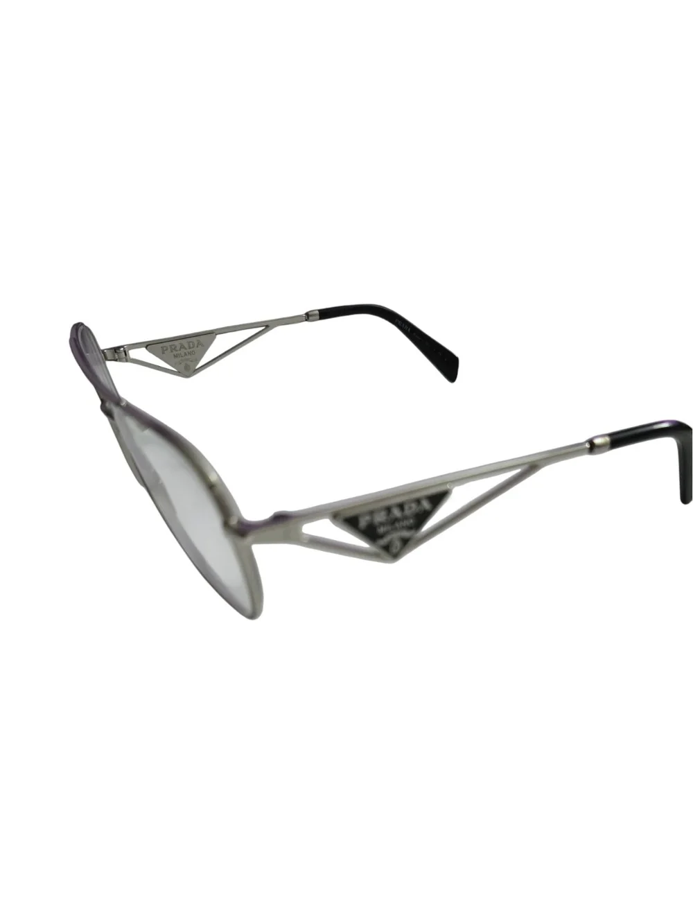 Prada PR B50V Women's Silver Aviator Glasses 59-17-140